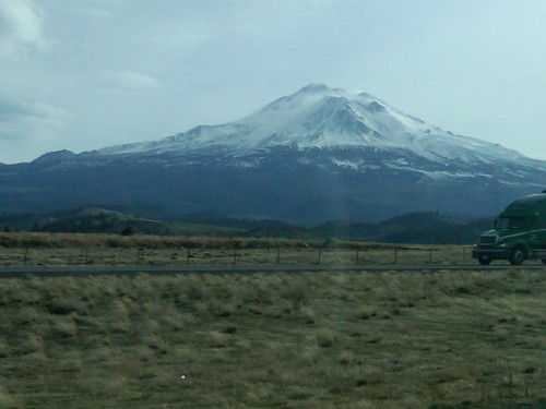Mt. Shasta and I-5.